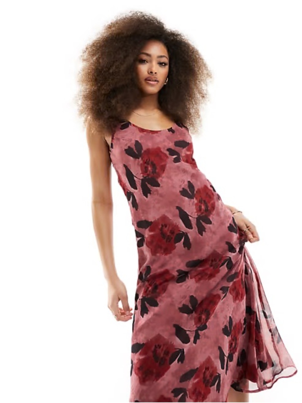 ASOS Rose Pink Floral Slip Dress